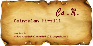 Csintalan Mirtill névjegykártya